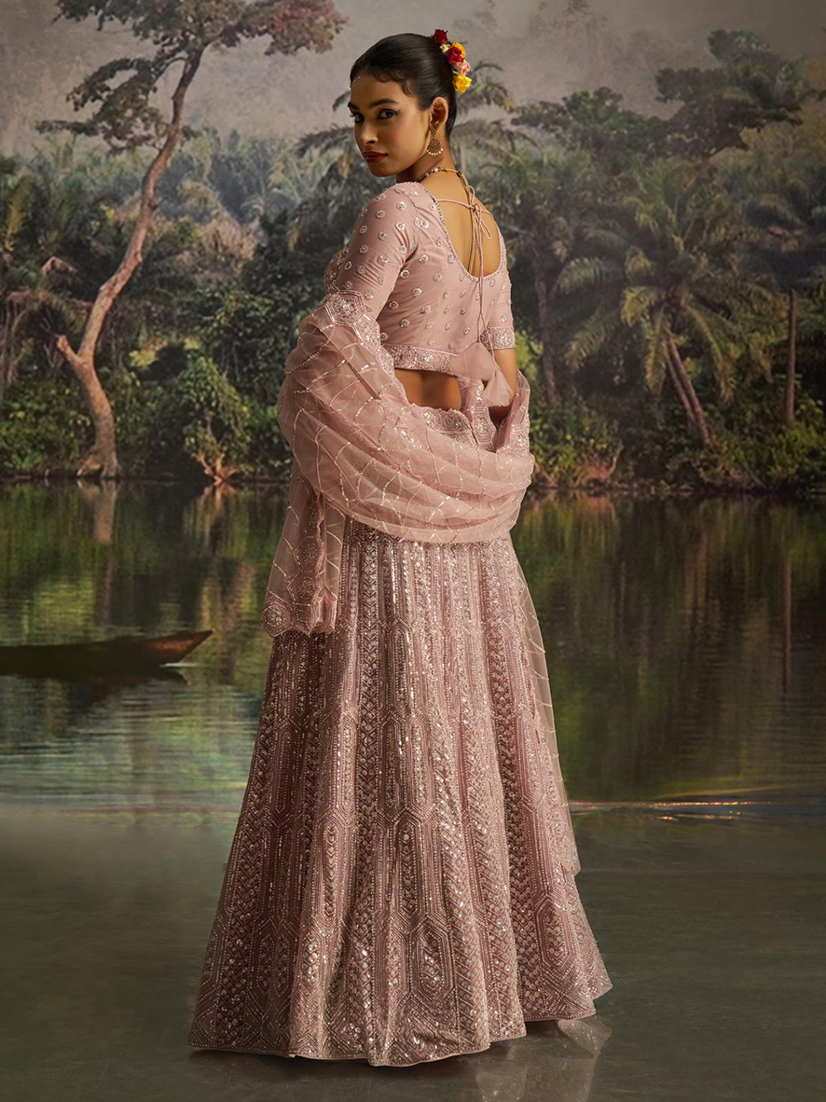 Mauve Soft Net Beautiful Lehenga Choli