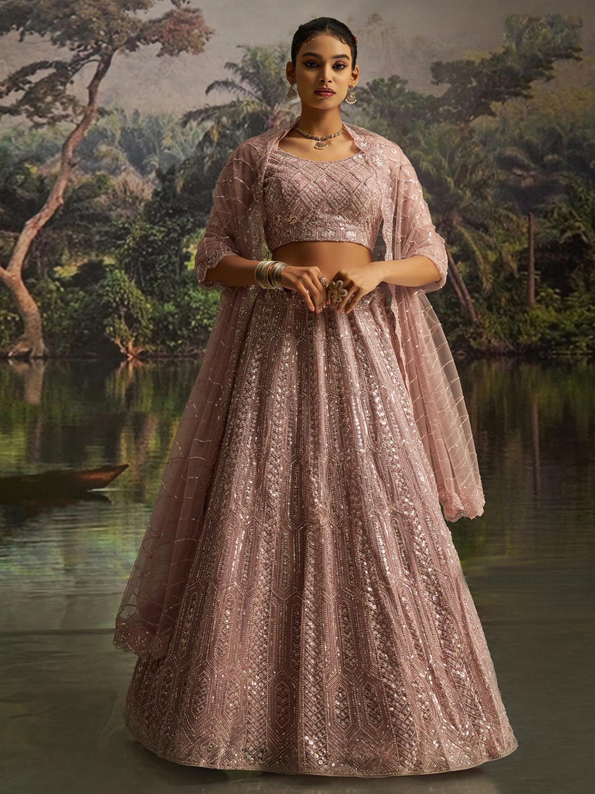 Mauve Soft Net Beautiful Lehenga Choli
