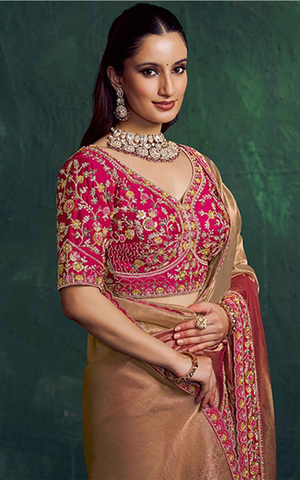 Designer Party Wear Fancy Saree with Stitched Blouse