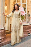White Party Wear Sharara Suit with Silk Dupatta