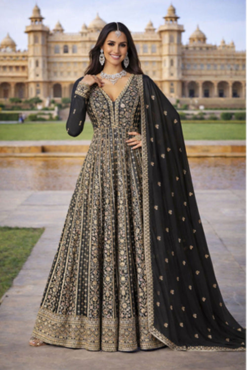 Chinon Silk Party Wear Anarkali Suit with Dupatta
