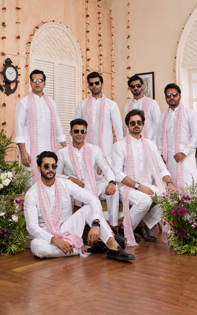 Off White Straight Kurta Pajama