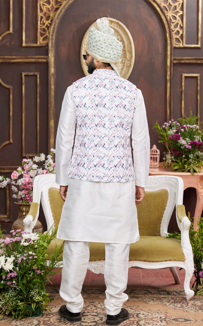 Multi Colour Kurta Pajama 3 Pcs Set