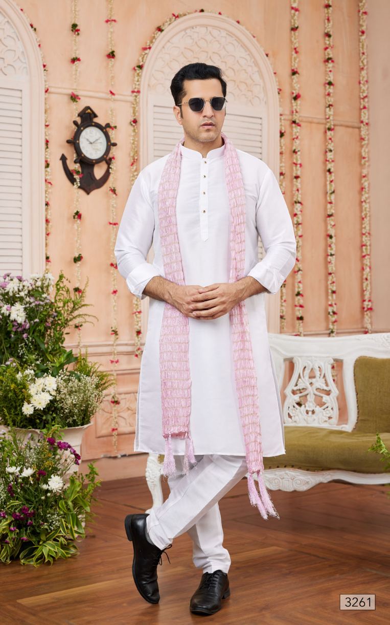 Off White Straight Kurta Pajama