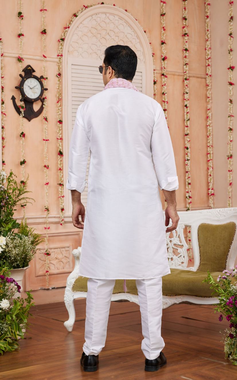 Off White Straight Kurta Pajama