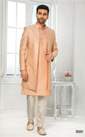 Peach Kurta Pajama With Jacket