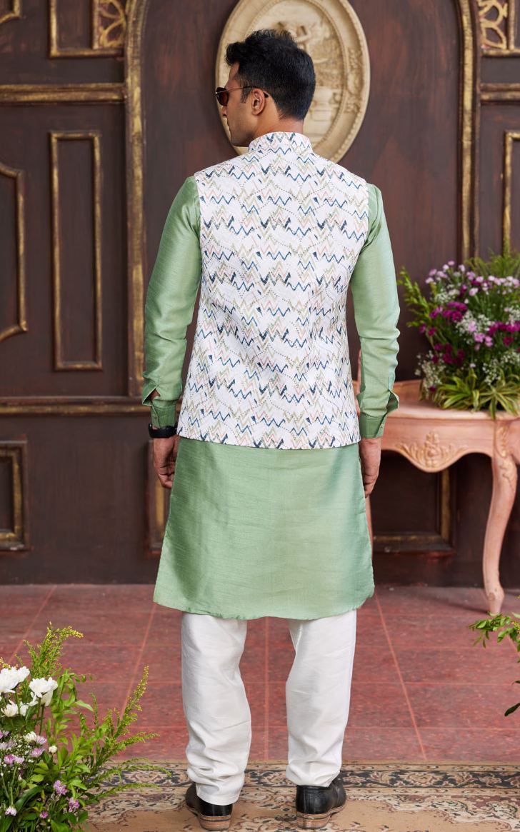 Multi Colour Kurta Pajama 3 Pcs Set