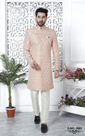Pink Jacquard Silk Indo-Western