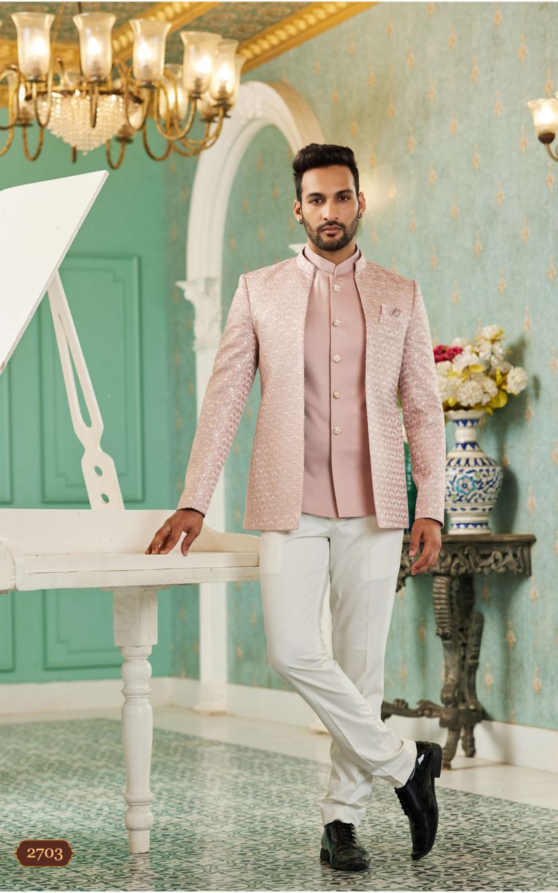 Onion Pink Bandhgala Jodhpuri Suit