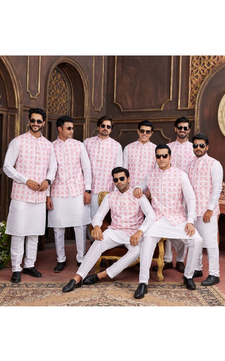 Pink Kurta Pajama 3 Pcs Set