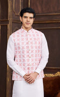 Pink Art Silk Waist Coat