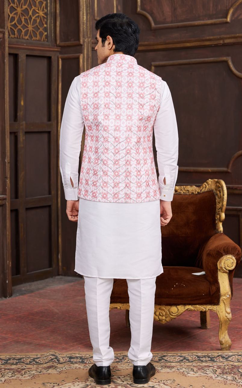 Pink Kurta Pajama 3 Pcs Set