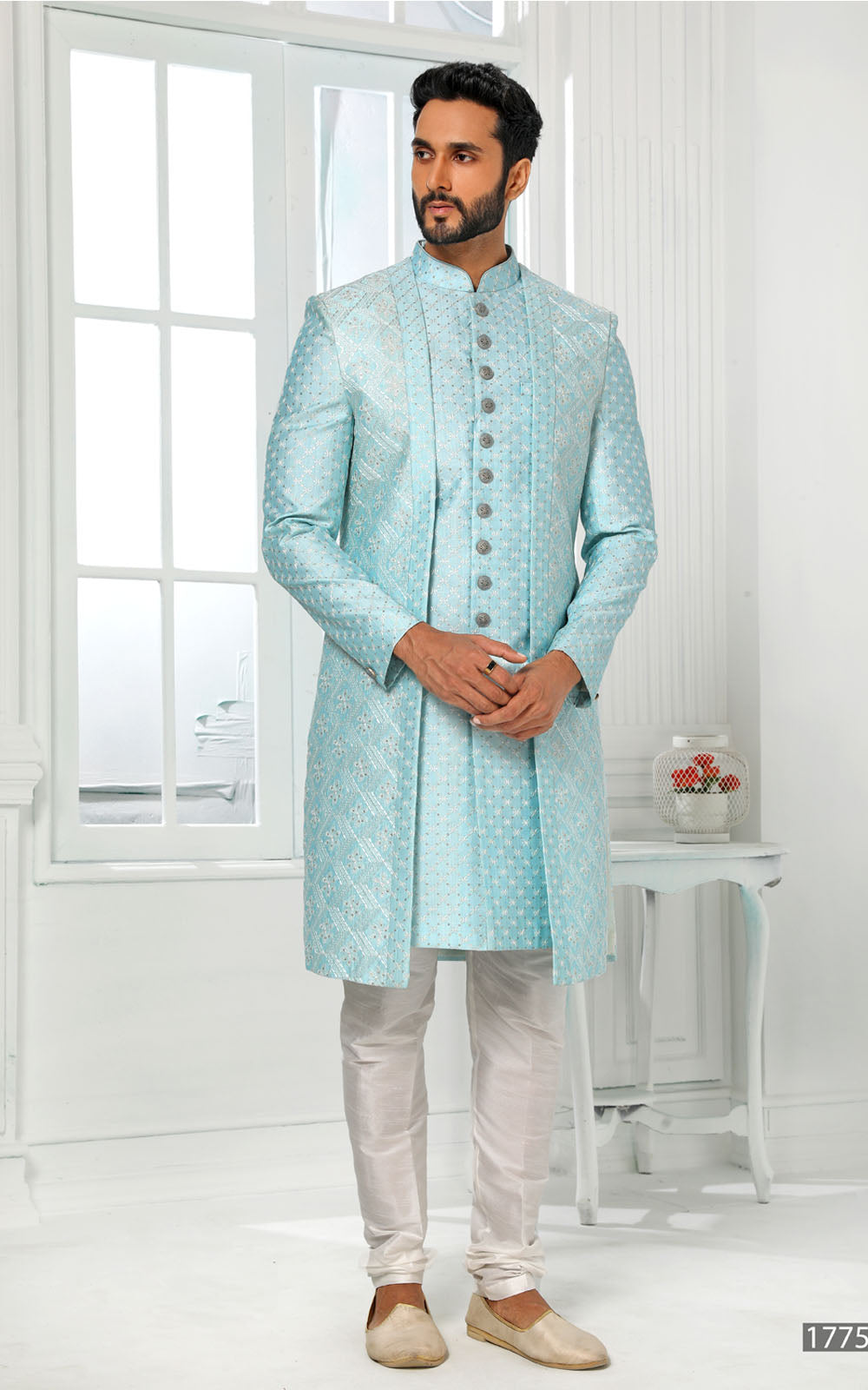 Sky Blue Indo-Western with Jacket