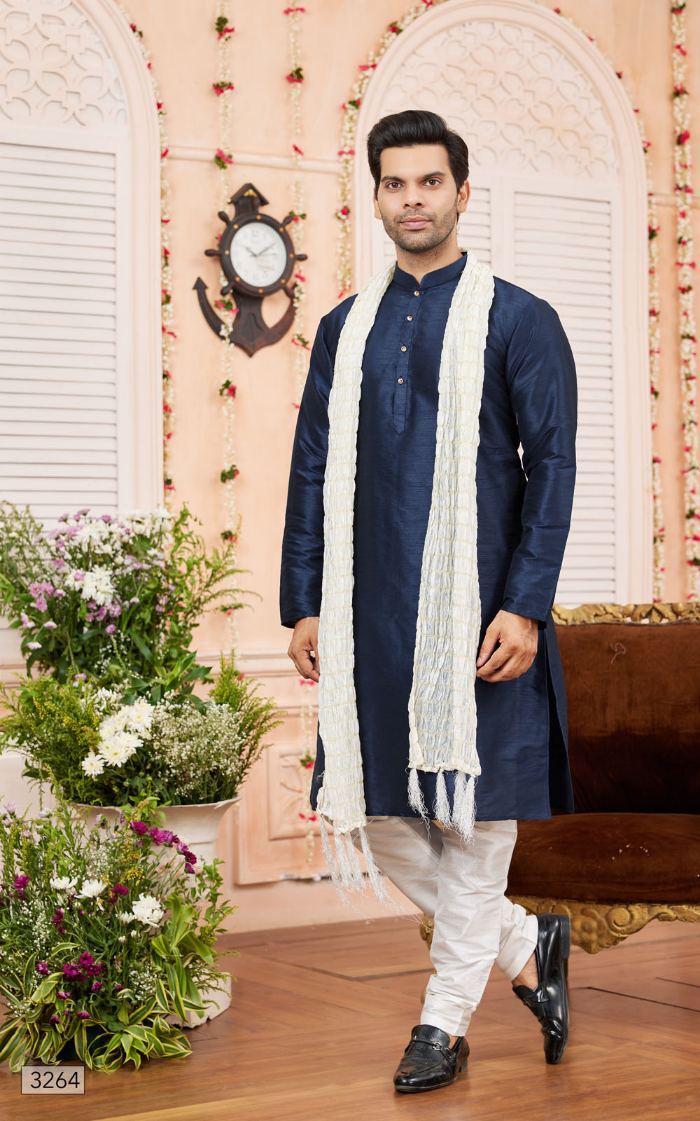 Blue Straight Kurta Pajama
