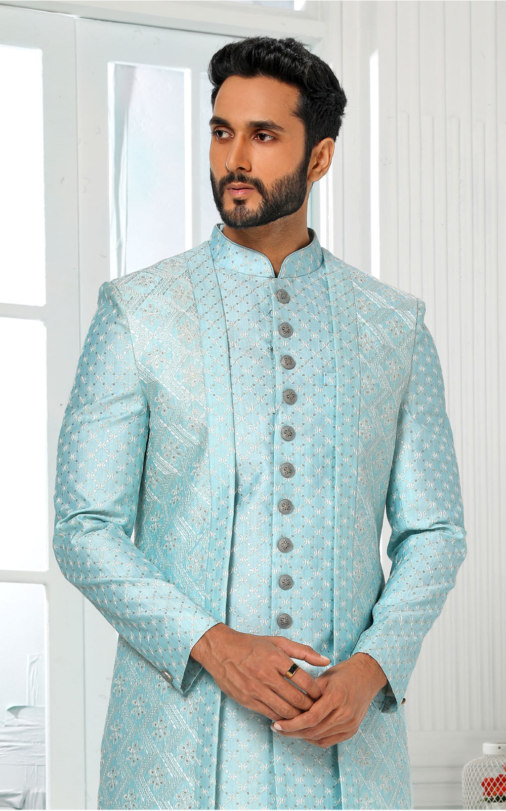 Sky Blue Indo-Western with Jacket
