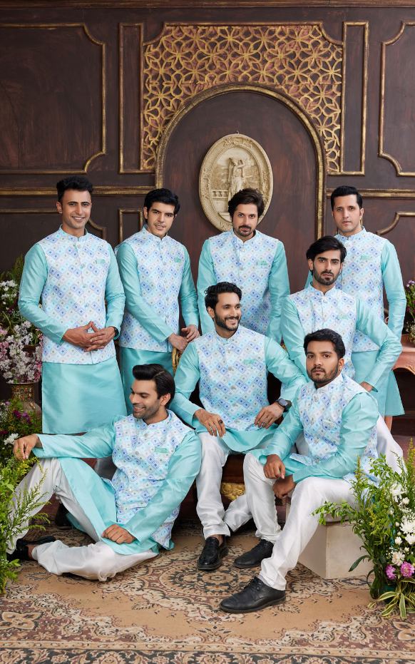 Multi Colour Kurta Pajama 3 Pcs Set