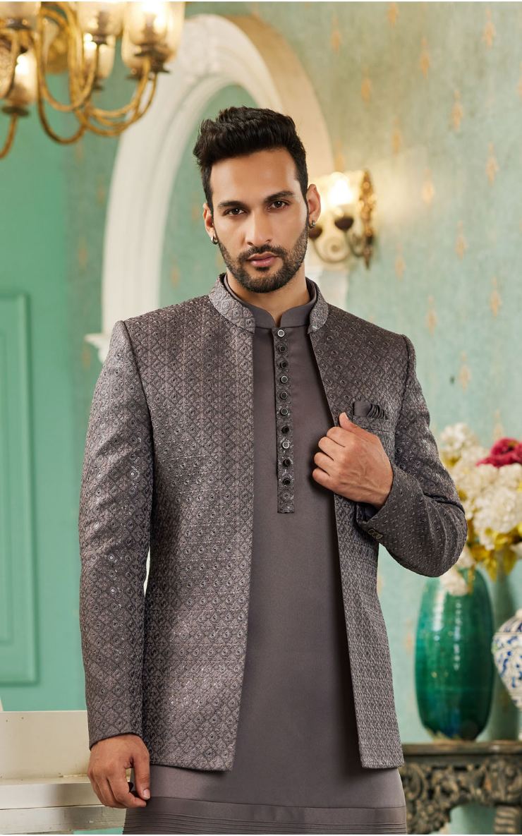 Dark Brown Bandhgala Jodhpuri Suit