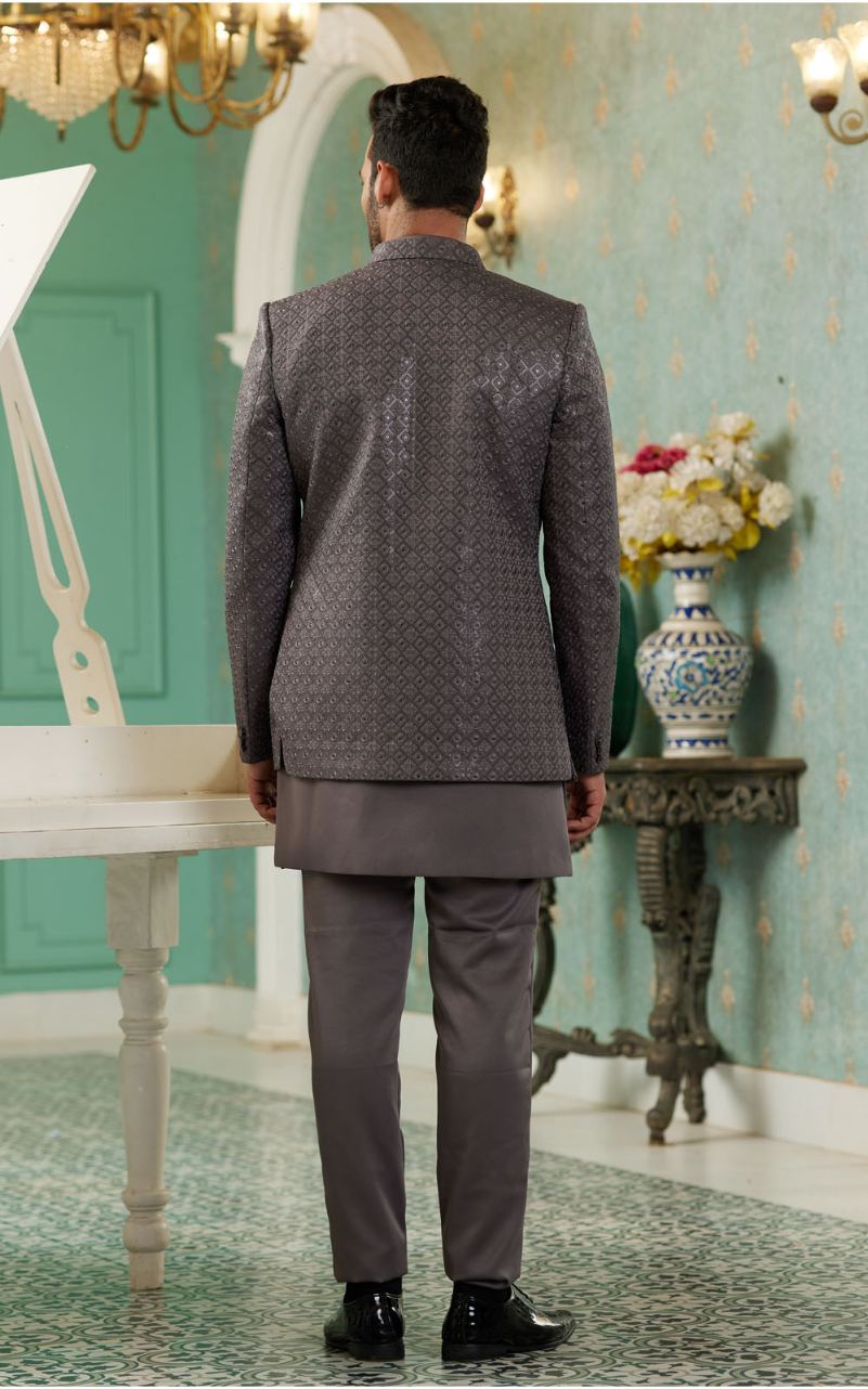 Dark Brown Bandhgala Jodhpuri Suit