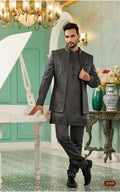 Dark Grey Bandhgala Jodhpuri Suit