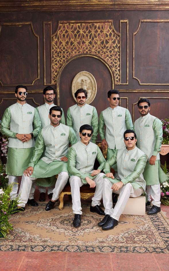 Green Kurta Pajama – 3 Piece Set for Men