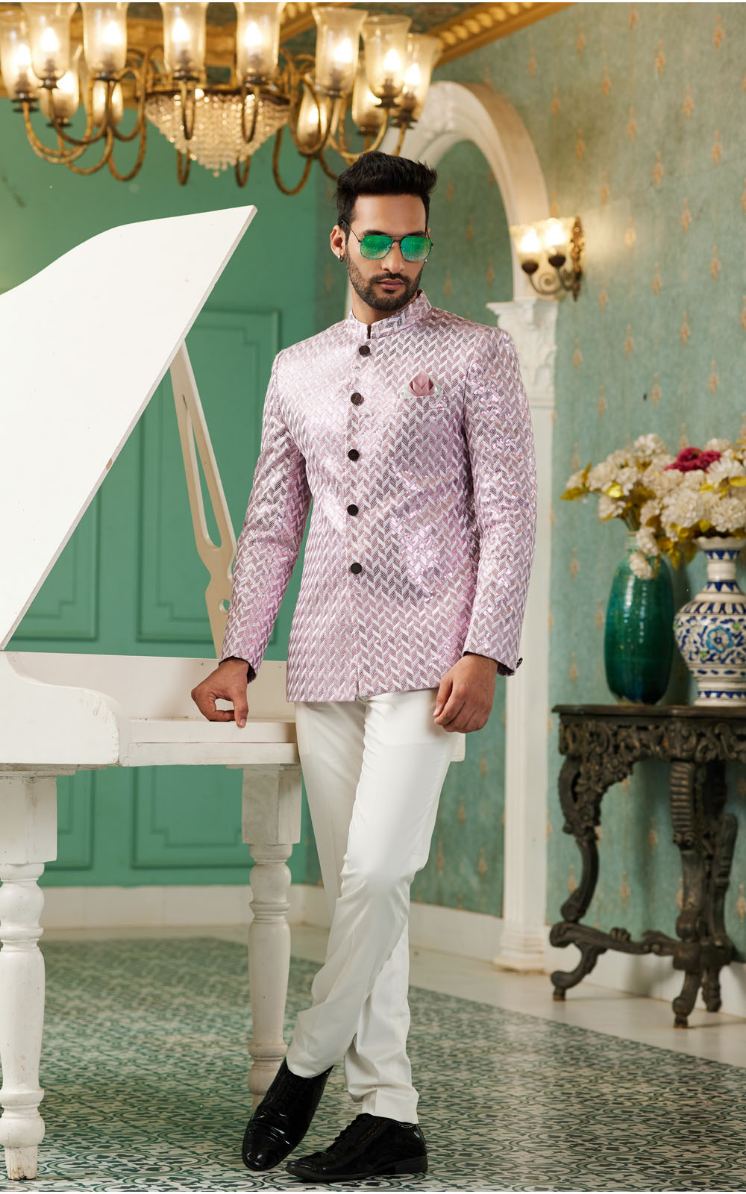 Onion Pink Bandhgala Jodhpuri Suit