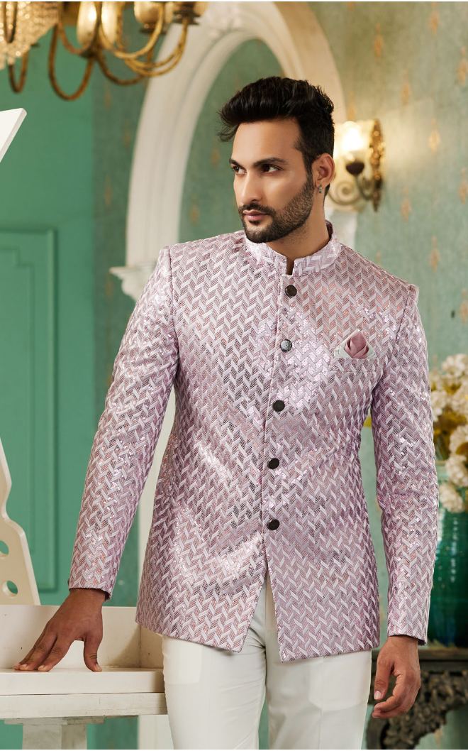 Onion Pink Bandhgala Jodhpuri Suit