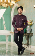 Wine Bandhgala Jodhpuri Suit