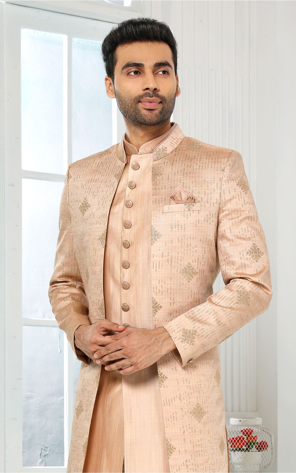 Peach Indo-Western With Jacket