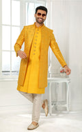 Yellow Indo-Western With Jacket 3 Pcs Set