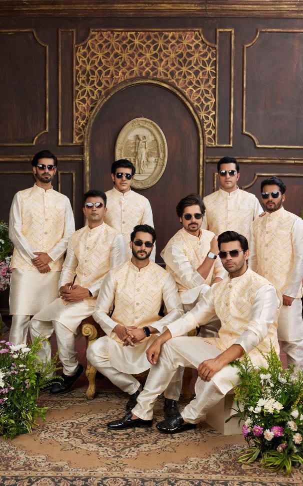 Yellow Kurta Pajama With Jacket