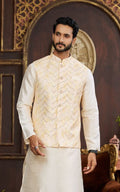Yellow Art Silk Waist Coat
