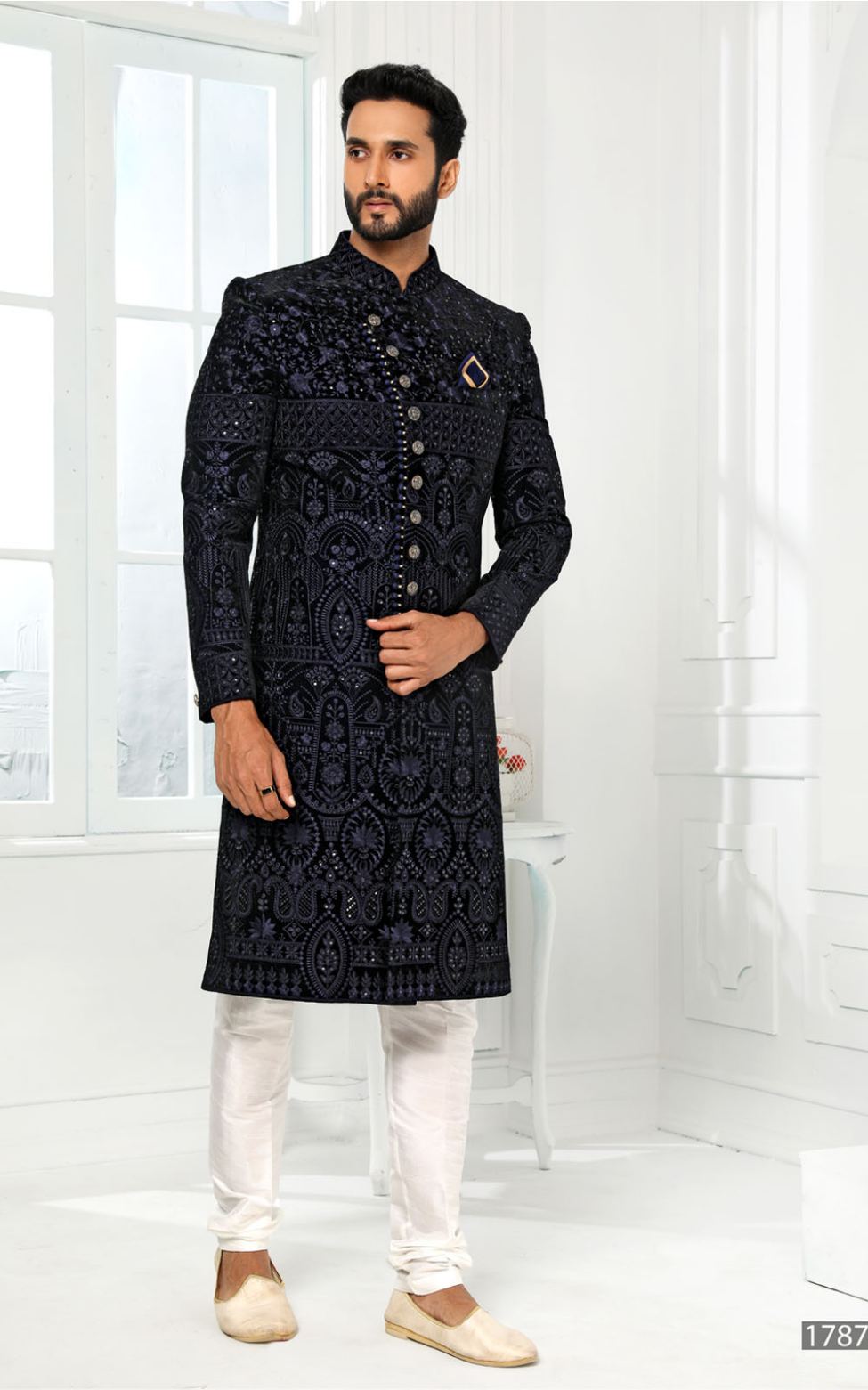 Blue Partywear Designer Sherwani