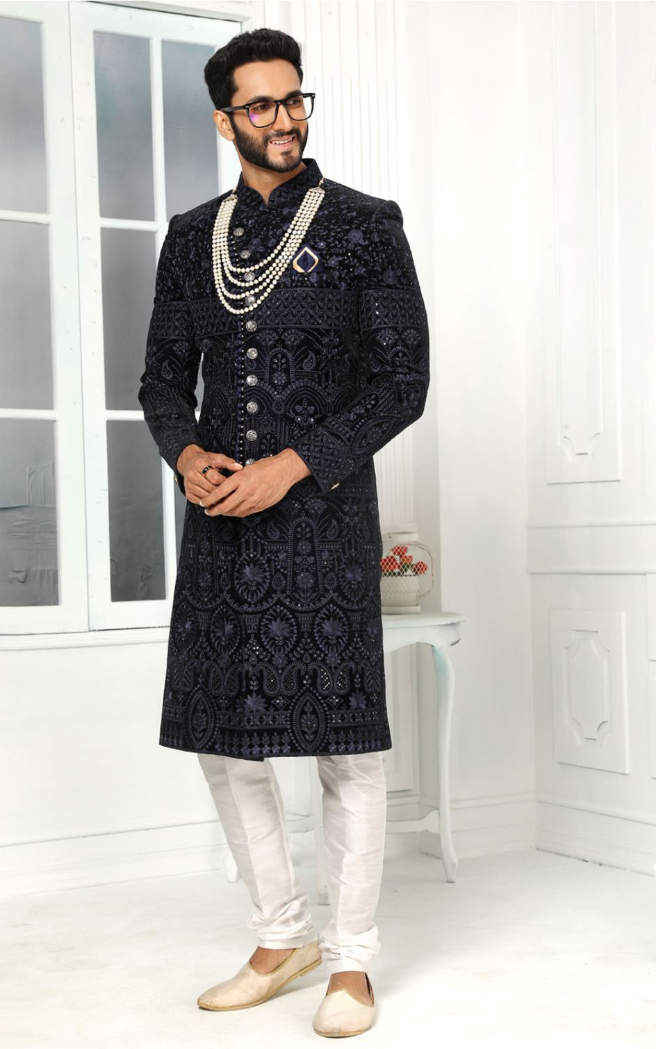 Blue Partywear Designer Sherwani