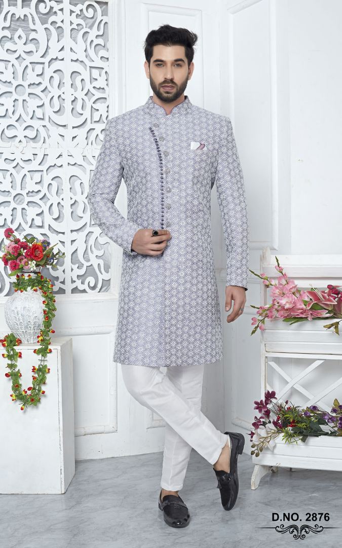 Purple Art Silk Indo-Western