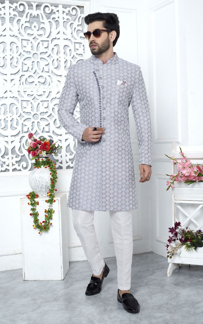 Purple Art Silk Indo-Western