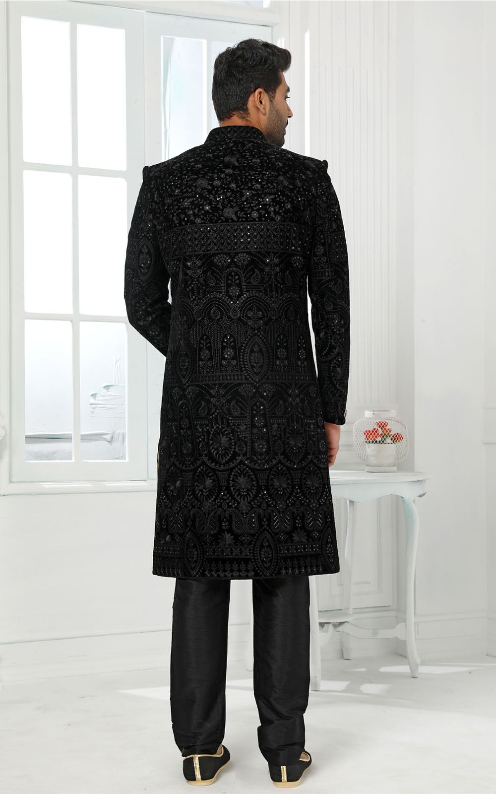 Navy Blue Designer Sherwani