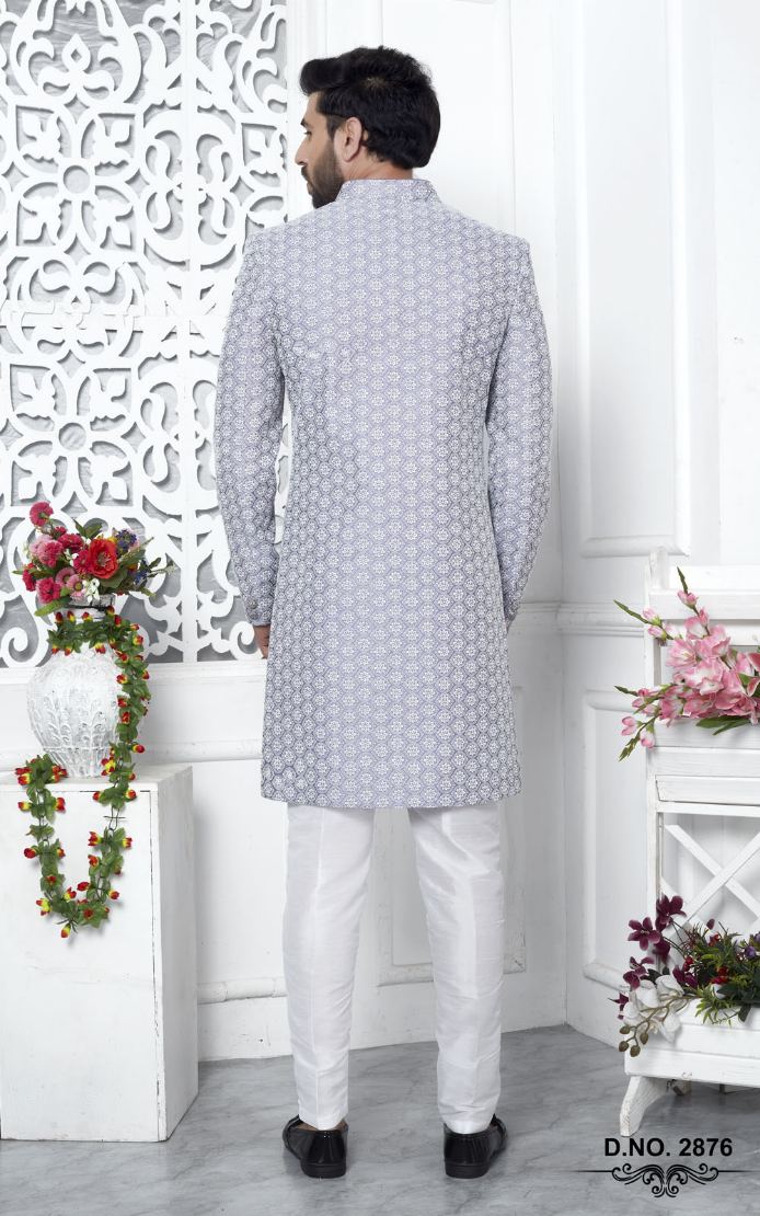 Purple Art Silk Indo-Western